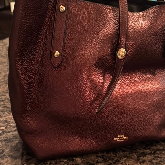 Coach pebbled leather Metallic Bronze tote Bag NWT - Picture 16 of 16